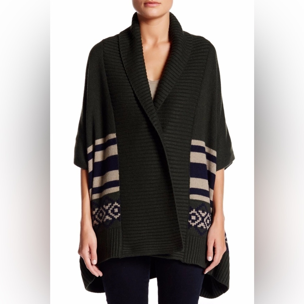 Autumn Cashmere Oversized Short Sleeve Cardigan Sweater Womens